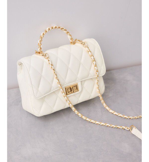 VIS「チェーンハンドルキルティングショルダーバッグ/2WAY・一部WEB限定カラー」|ショルダー・メッセンジャー|オフホワイト(15)
