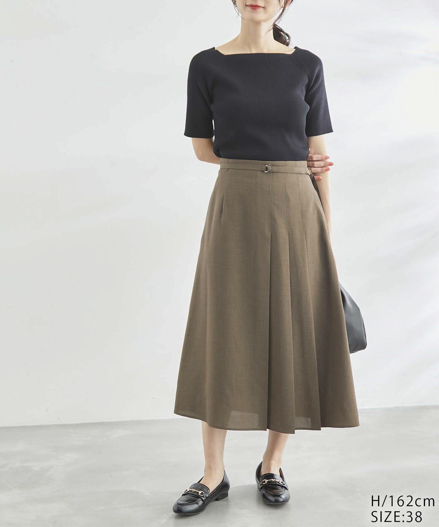 Rope&rsquo;Picnic「Beauty knit/UVカット・洗濯機OK/スクエアネックリブニットプルオーバー」|ニット・セーター|