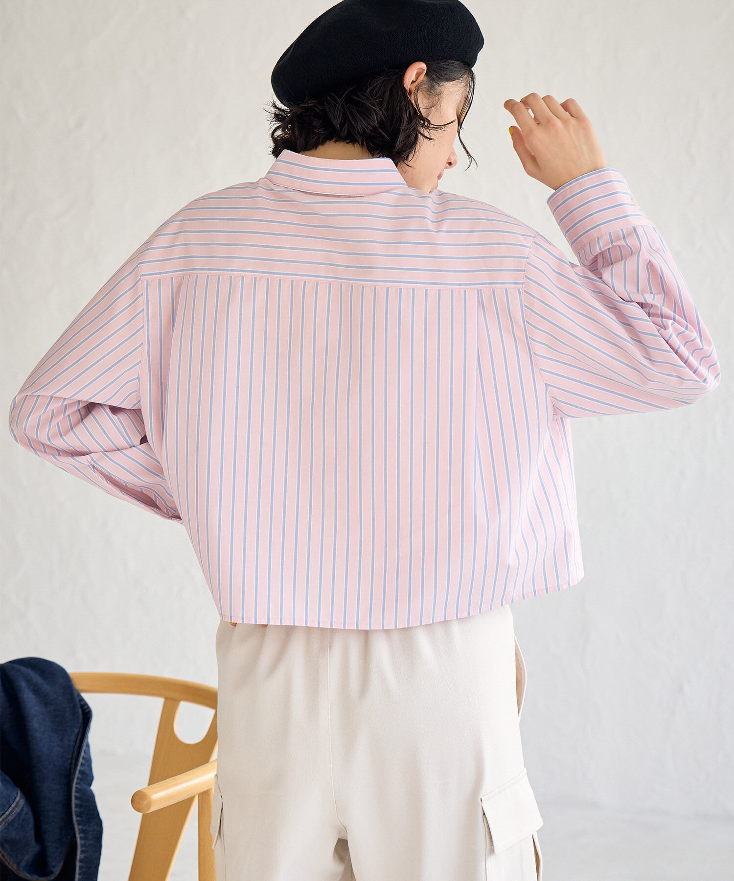 Rope&rsquo;Picnic「CALINE&times;ROPE' PICNIC/UVカットクロップド丈シャツ」|シャツ・ブラウス|