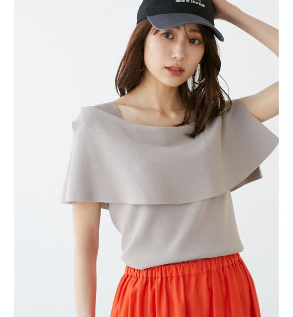 Rope&rsquo;Picnic「【UVカット・接触冷感・イージーケア】八方映えニット ケープニットプルオーバー」|ニット・セーター|