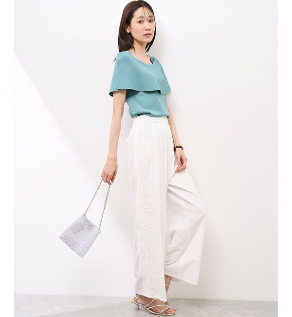 Rope&rsquo;Picnic「【UVカット・接触冷感・イージーケア】八方映えニット ケープニットプルオーバー」|ニット・セーター|