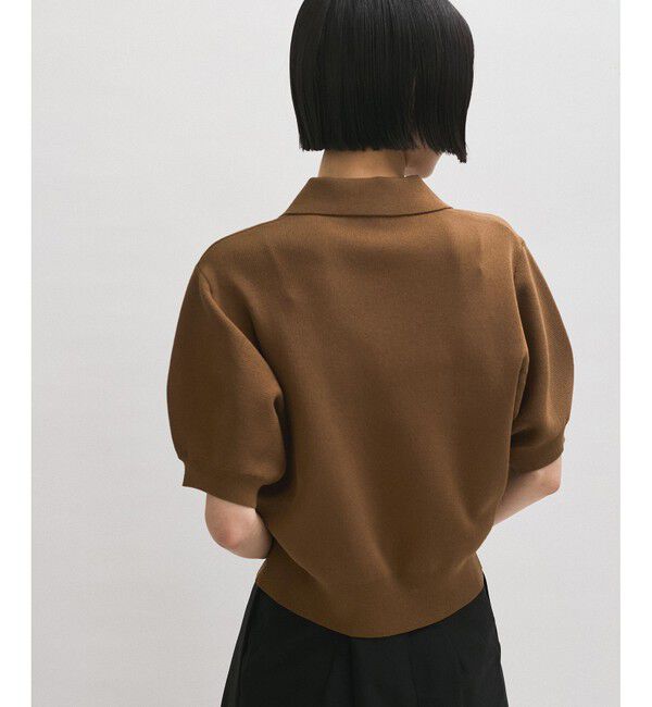 ADAM ET ROPE'「リボンポロニット」|ポロシャツ|