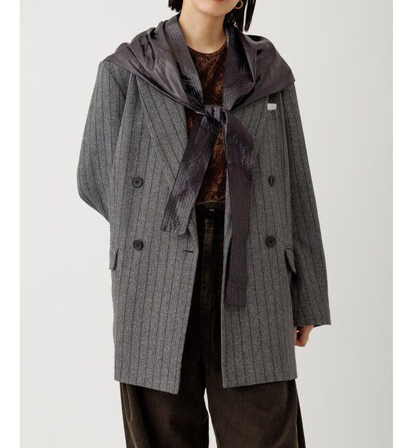 ADAM ET ROPE'「ダブルブレストツイード＆チェックジャケット」|テーラードジャケット|