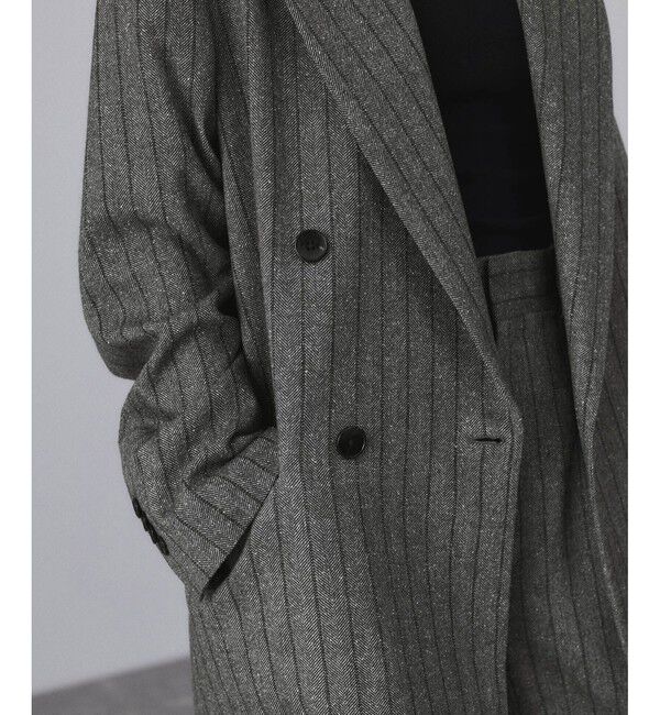 ADAM ET ROPE'「ダブルブレストツイード＆チェックジャケット」|テーラードジャケット|