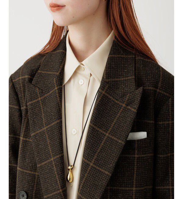 ADAM ET ROPE'「ダブルブレストツイード＆チェックジャケット」|テーラードジャケット|