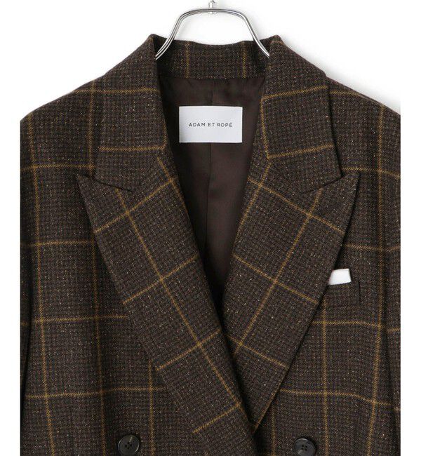 ADAM ET ROPE'「ダブルブレストツイード＆チェックジャケット」|テーラードジャケット|