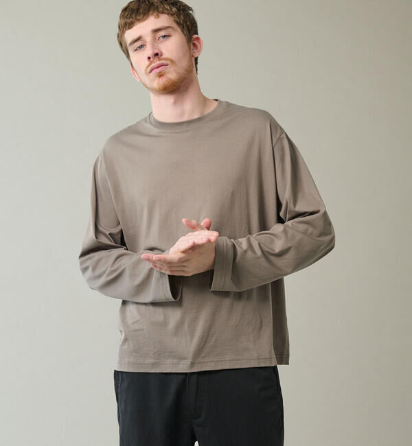 handvaerk「handvaerk | コットン クルーネック長袖Tシャツ MEN」|Tシャツ・カットソー|