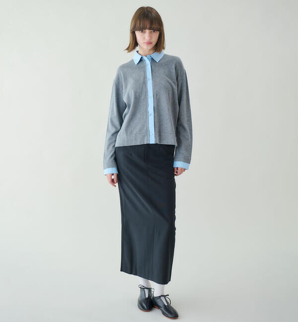  「ADAWAS | レイヤードディティール ニットシャツ WOMEN」|シャツ・ブラウス|