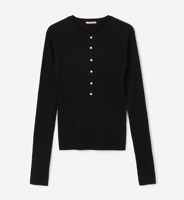  「RYE TENDER | ヘンリーネック リブニット WOMEN」|ニット・セーター|