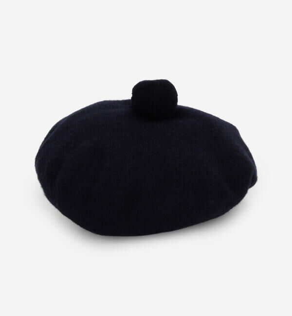  「MACKIE | ポンポン ウール フェルトベレー WOMEN」|ハット|NAVY