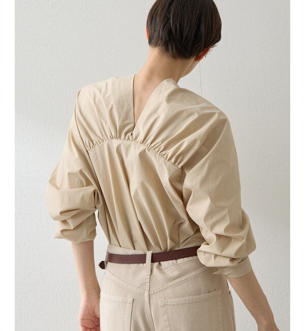  「Vネックギャザーブラウス」|シャツ・ブラウス|