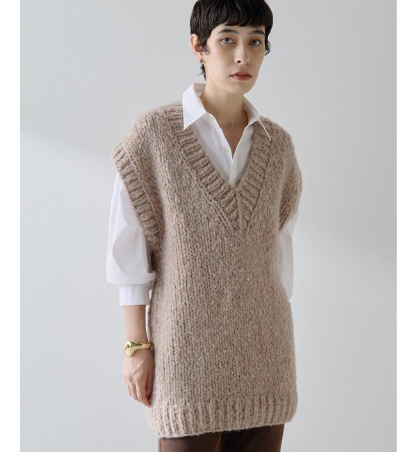  「ハンドニットVプルオーバー」|ニット・セーター|