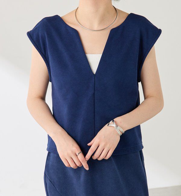  「Q.anos ツイストタンクトップ」|Tシャツ・カットソー|ブルー