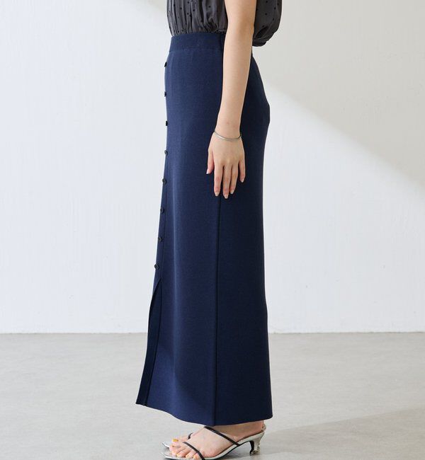  「【前後2WAY】センターボタンニットスカート」|スカート|