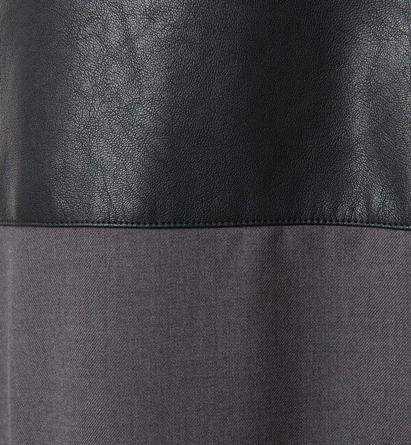  「レザーコンビタイトスカート」|スカート|