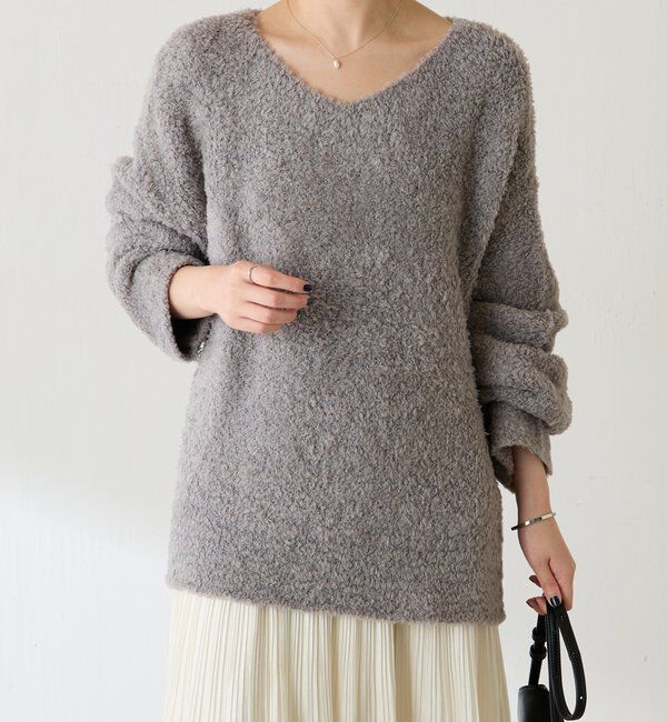  「【マルチに着れる】ウールブレンドモールオーバーニット」|ニット・セーター|