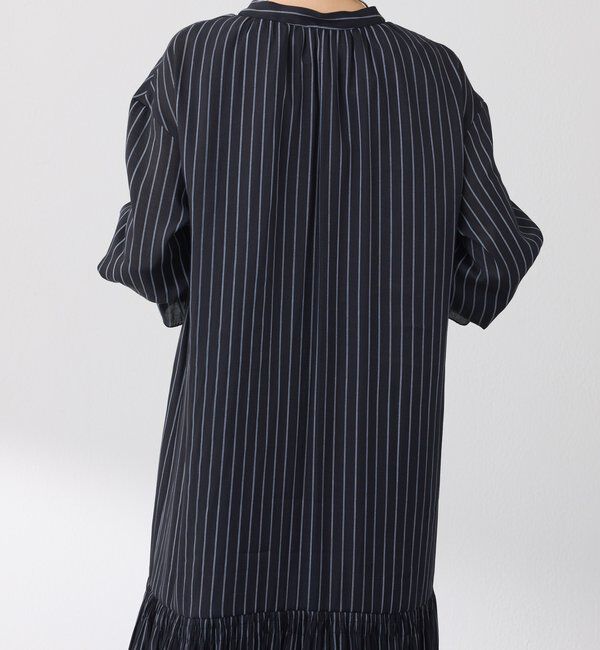  「袖シアーツイルストライプワンピース」|ワンピース|