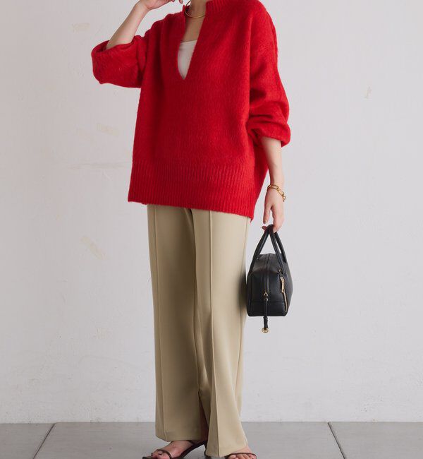  「ピンタックセミフレアーパンツ」|チノ|