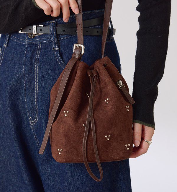  「【PAPILLONNER/パピヨネ】スタッズショルダーバッグ」|トートバッグ|ダークブラウン