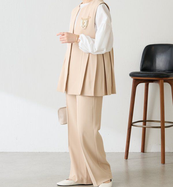  「【お尻周りカバー】ツイルプリーツジレ/セットアップ/セレモニー」|ベスト・ジレ|