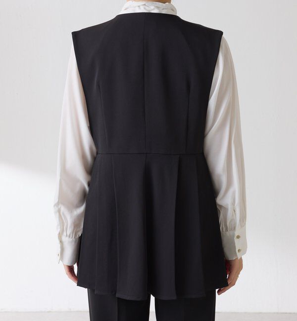  「【お尻周りカバー】ツイルプリーツジレ/セットアップ/セレモニー」|ベスト・ジレ|