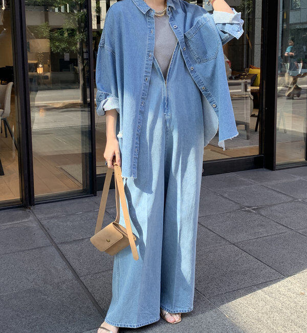  「【新色追加】ダメージデニムシャツ」|シャツ・ブラウス|