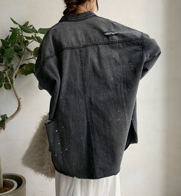  「【新色追加】ダメージデニムシャツ」|シャツ・ブラウス|