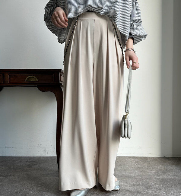  「【累計販売数3万枚突破/22色４サイズ展開！】タックワイドパンツ」|チノ|