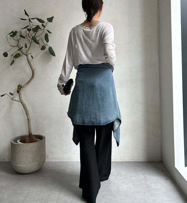  「【柔らかい着心地】袖シアーリブTEE」|Tシャツ・カットソー|