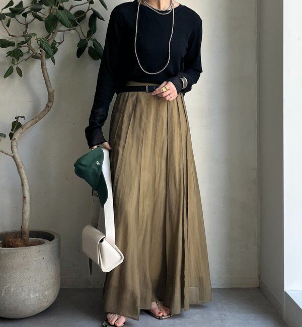  「【柔らかい着心地】袖シアーリブTEE」|Tシャツ・カットソー|