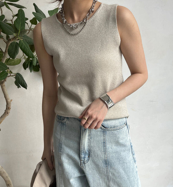  「前後2WAYラメニットタンク」|ニット・セーター|