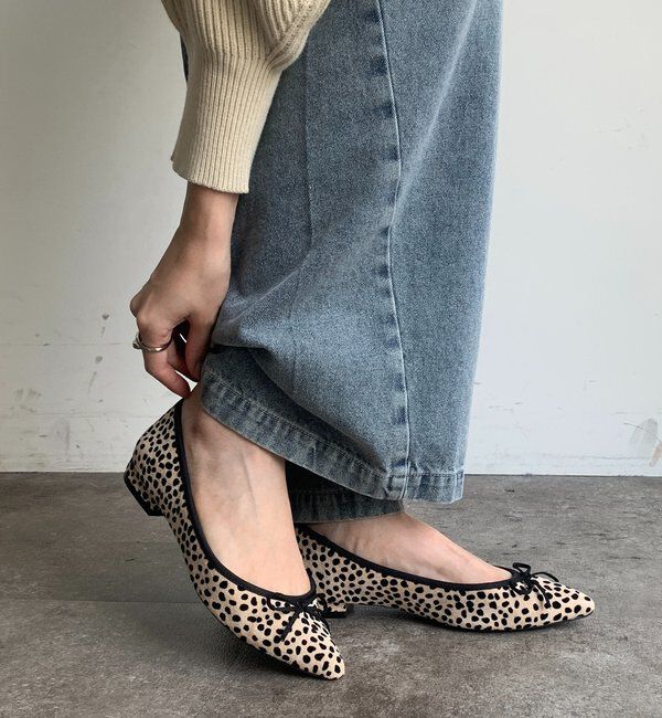  「ポインテッドフラットシューズ」|その他|ライトベージュ