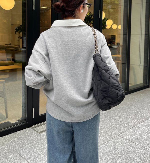  「【インフルエンサー OKOCHI企画】シャツ襟ラガースウェットトップス」|Tシャツ・カットソー|