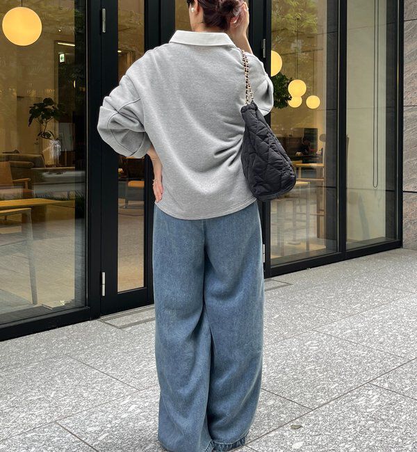  「【インフルエンサー OKOCHI企画】シャツ襟ラガースウェットトップス」|Tシャツ・カットソー|