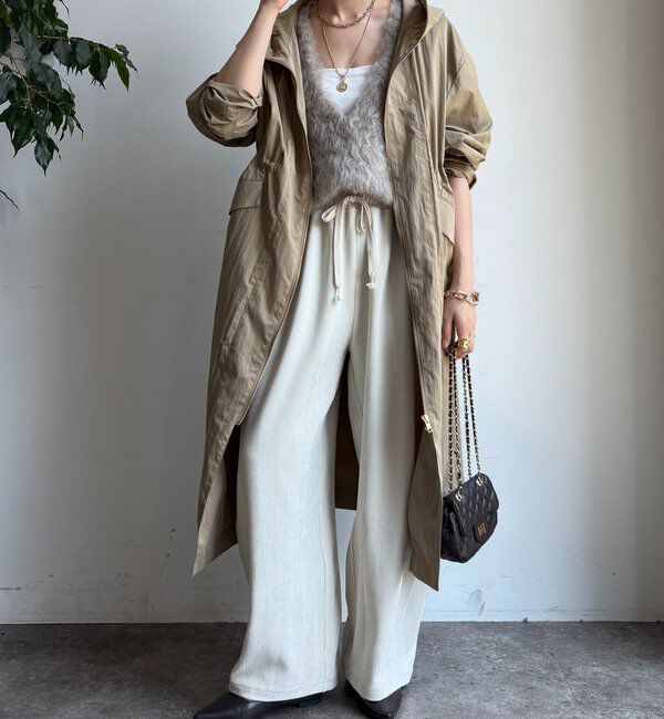  「フィブリルタッチフーディージップロングコート」|その他|