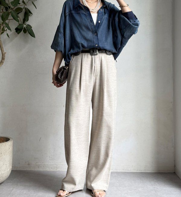  「袖リブシアーデニムドロストシャツ」|シャツ・ブラウス|