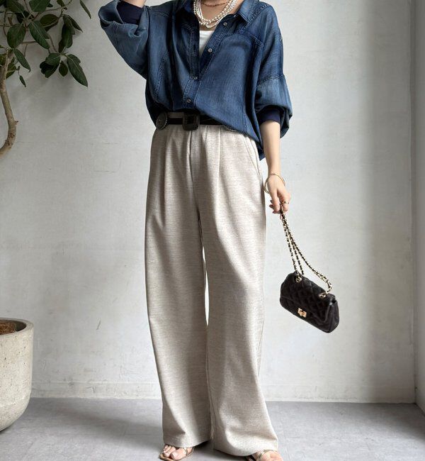  「袖リブシアーデニムドロストシャツ」|シャツ・ブラウス|