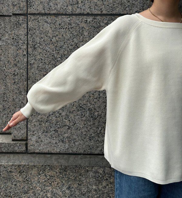  「ストレッチヤーン片畦ポンチョニット」|ニット・セーター|