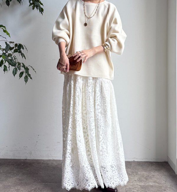  「ストレッチヤーン片畦ポンチョニット」|ニット・セーター|