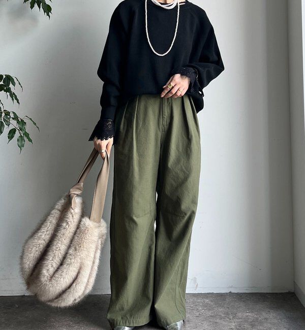  「ストレッチヤーン片畦ポンチョニット」|ニット・セーター|