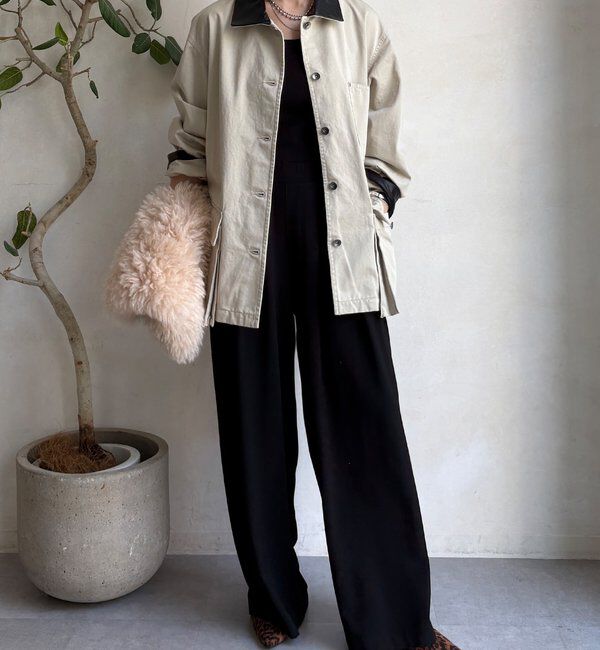  「レザーカラーカバーオールジャケット」|ブルゾン・スタジャン|