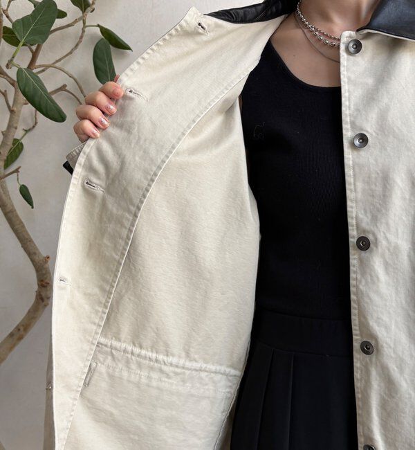  「レザーカラーカバーオールジャケット」|ブルゾン・スタジャン|