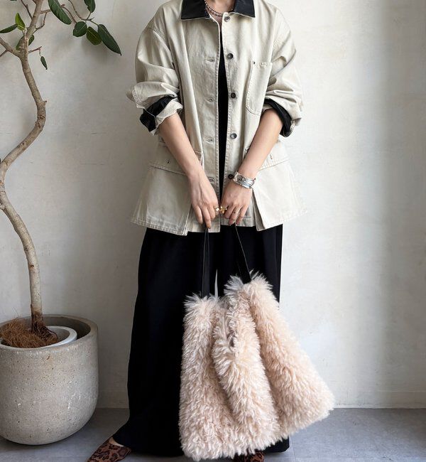  「レザーカラーカバーオールジャケット」|ブルゾン・スタジャン|