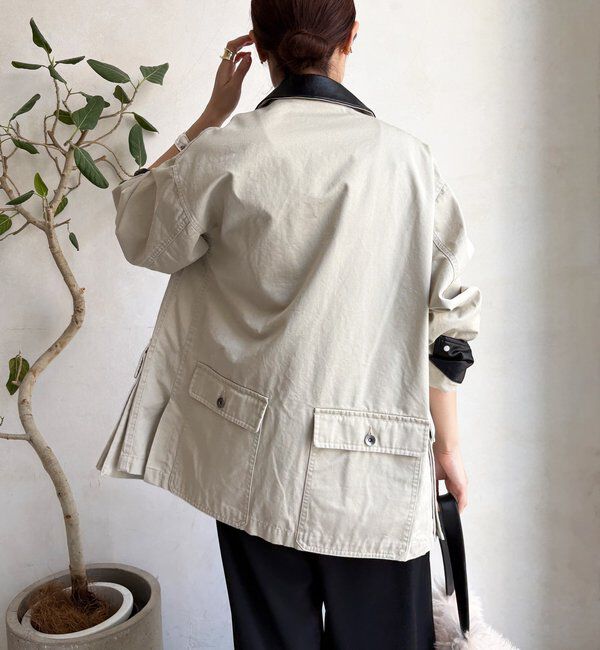  「レザーカラーカバーオールジャケット」|ブルゾン・スタジャン|