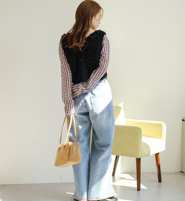  「【新色追加/前後2WAY】ファーショートベスト」|ベスト・ジレ|