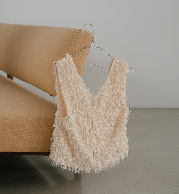  「【新色追加/前後2WAY】ファーショートベスト」|ベスト・ジレ|