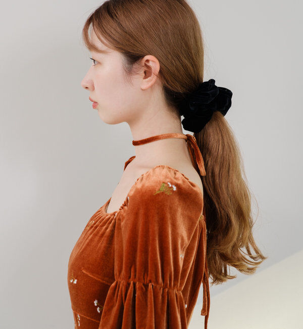  「【オケージョンドレス/結婚式】velour bell sleeve dress」|ドレス|