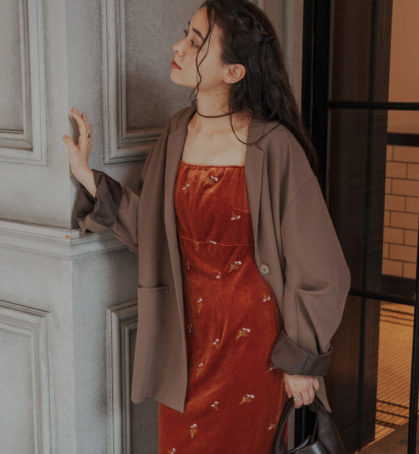  「【オケージョンドレス/結婚式】velour bell sleeve dress」|ドレス|