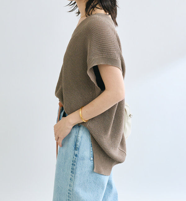  「【ウォッシャブル】ギマコットンニットベスト」|ニット・セーター|