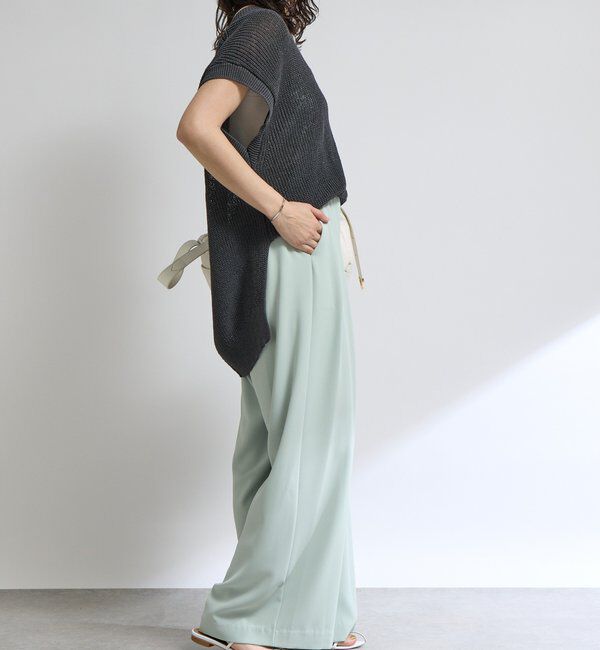  「【ウォッシャブル】ギマコットンニットベスト」|ニット・セーター|